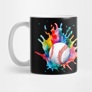 Baseball Watercolor Ball Mug